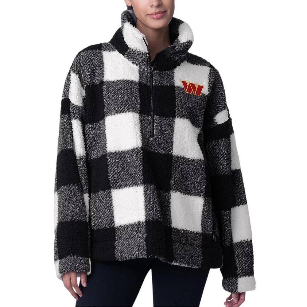 NFL Women's Buffalo Plaid Half Zip Pullover Commanders - Regular